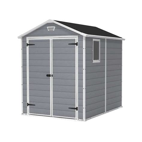 KETER MANOR STORAGE SHED 6X8 DD GREY 17197129 Oikos Center