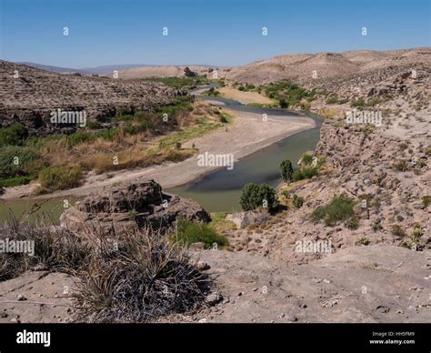 Rio Grande River From Hot Springs Canyon Trail Rio Grande Village Big