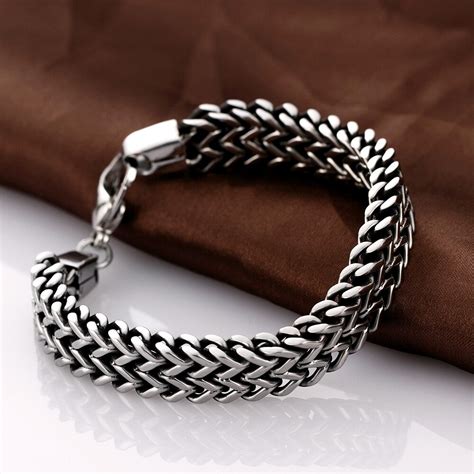 316L Stainless Steel Men Bracelets Bangles Wrist Band Hand Chain