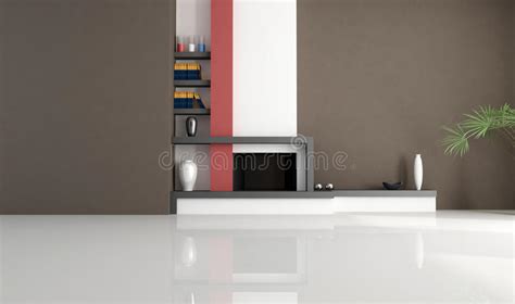 Modern fireplace stock illustration. Illustration of domestic - 10352604