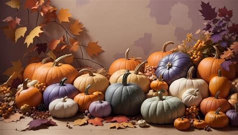 Premium AI Image | Autumn's Bounty Pumpkin Harvest Wallpaper