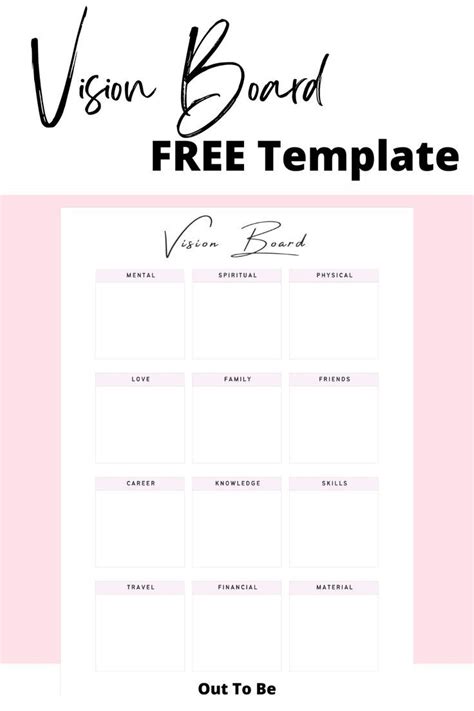 FREE Printable Vision Board Templates | Vision board template ...