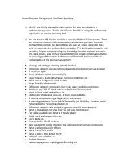 Human Resource Management Final Exam Questions Docx Human Resource