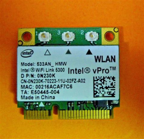 Intel VPro Wireless Card WiFi Link 5300 Dell P N 0n230k N230K 533an HMW