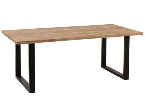 Table de salle à manger en bois avec piétement en métal Hellin