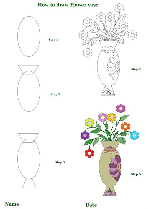 How To Draw Flower Vase