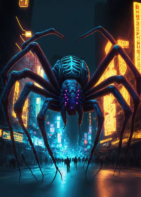 Giant Spider Poster Picture Metal Print Paint By Daniaal Odonnell