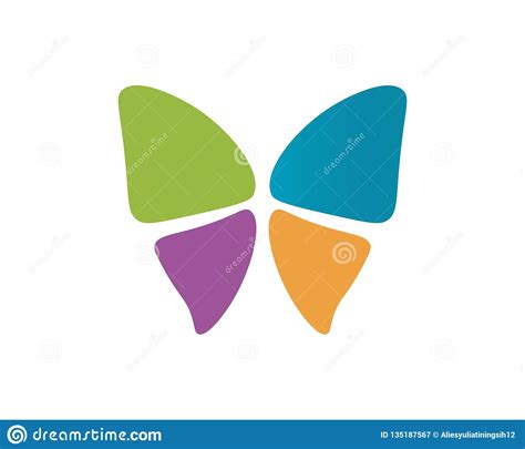 Vector Butterfly Conceptual Simple Colorful Icon Logo Stock Vector