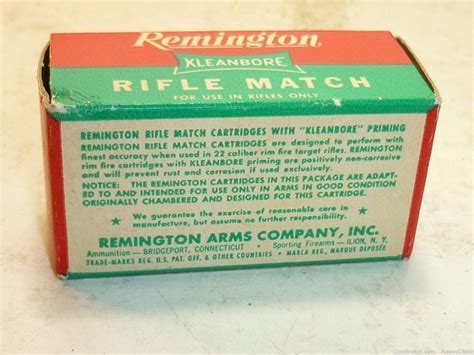 50rd 22lr RECLASSIFIED Remington Rifle Match Kleanbore 22 Lr RARE AMMO