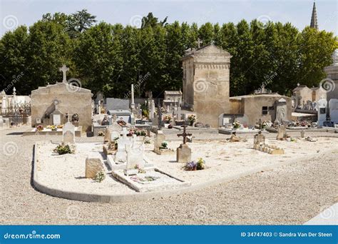 Typical French Cemetery Stock Image Image Of Flowers 34747403