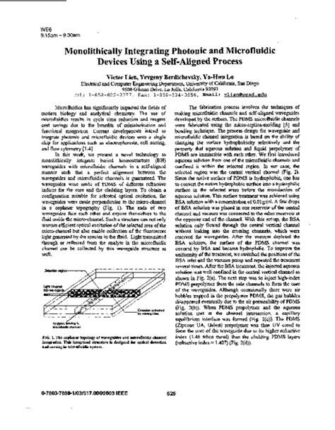 Pdf Monolithically Integrating Photonic And Microfluidic Devices