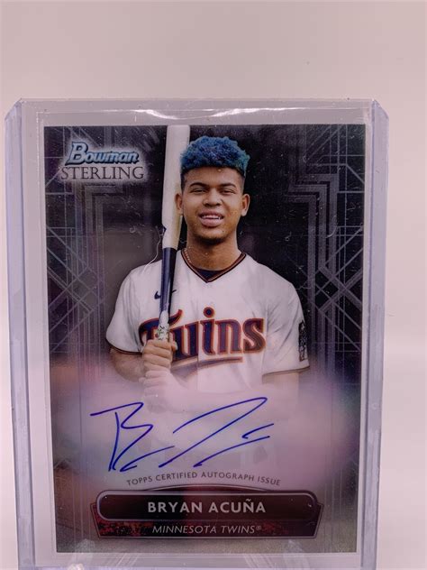 2022 Bowman Sterling Prospect Autographs Refractor PA BA Bryan Acuna