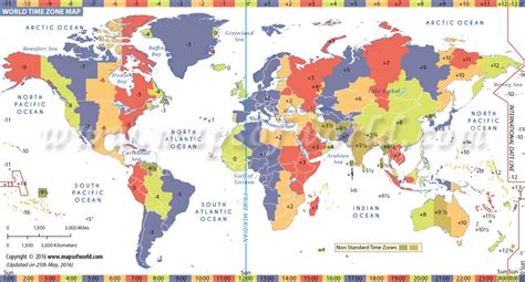 Printable Time Zone World Map | Teach Starter - Worksheets Library