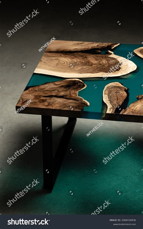 Expensive Vintage Furniture Table Covered Epoxy Stock Photo 2066558936