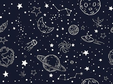 Premium Vector Seamless Night Sky Stars Pattern