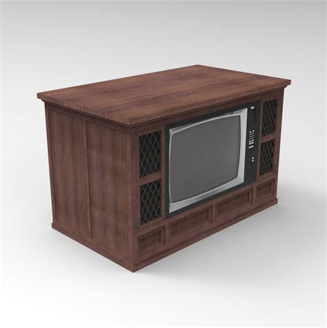 Old wooden console television | CGTrader