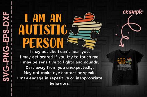 I Am An Autistic Person By Utenbaw Thehungryjpeg