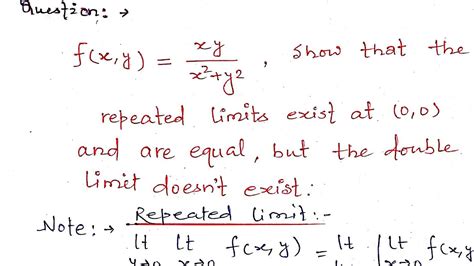 Problem On Limits Of Functions Of Two Variables Bsc Nd Year Maths