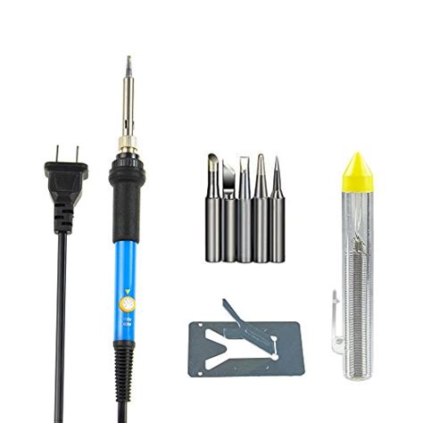 VEBOX 60W 110V SOLDERING IRON ADJUSTABLE TEMPERATURE W 5PCS DIFFERENT