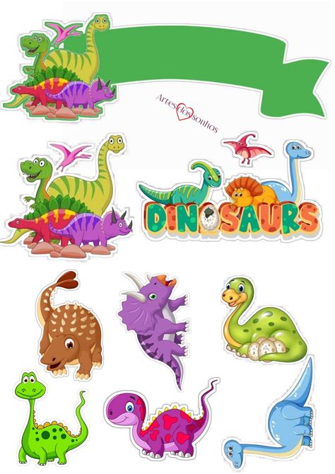 Topo De Bolo Dinossauro Dinosaur Cake Topper Dinosaur Cake Toppers Dinosaur Birthday Cakes