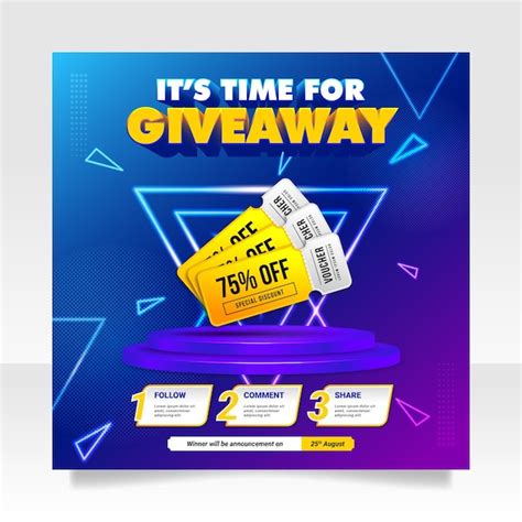 Premium Vector Giveaway Contest Social Media Post Banner Template