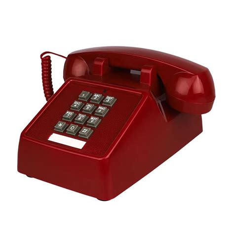 Red Landline Phone For Home Retro Amplified Single Line Corded Desk