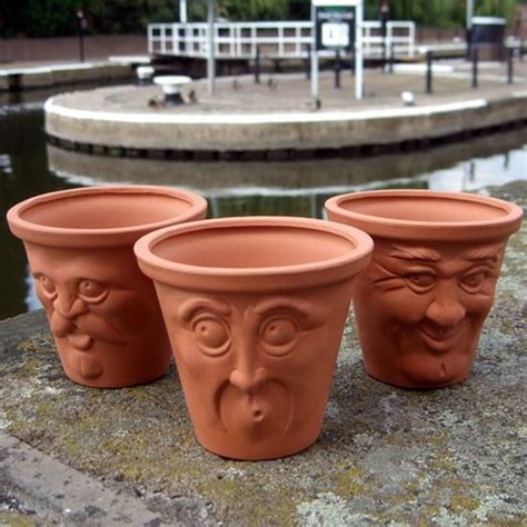 Terracotta Facepots Set Of Weston Mill Pottery Uk