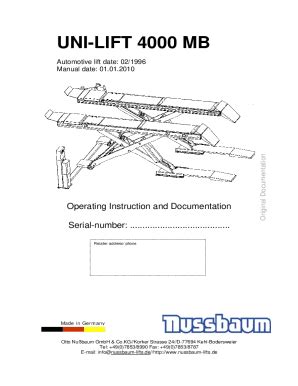 Fillable Online UniLiftLift Tables Pallet Positioners Mobile Lifts