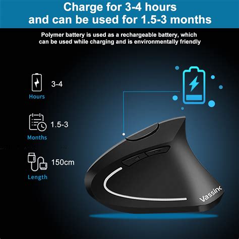 Buy Vassink Wireless Mouse Ergonomic Mouse Rechargeable Vertical