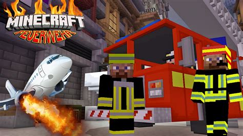 Minecraft Flugzeugabsturz In Der Stadt Feuerwehr Im Einsatz Youtube