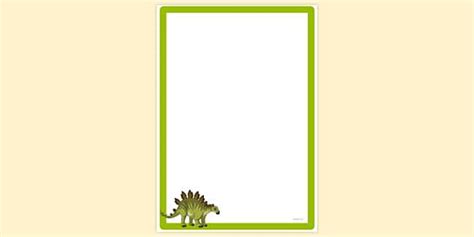 Dinosaur Border Writing Paper