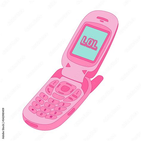 Y2k Flip Phone Pink Cute Phone 2000s Aesthetic Retro Nostalgia Stock Vector Adobe Stock