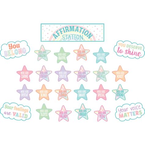 Pastel Pop Positive Affirmations Mini Bulletin Board - TCR8414 ...