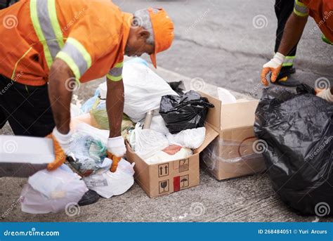 Collecting Your Trash A Garbage Removal Service Stock Image Image