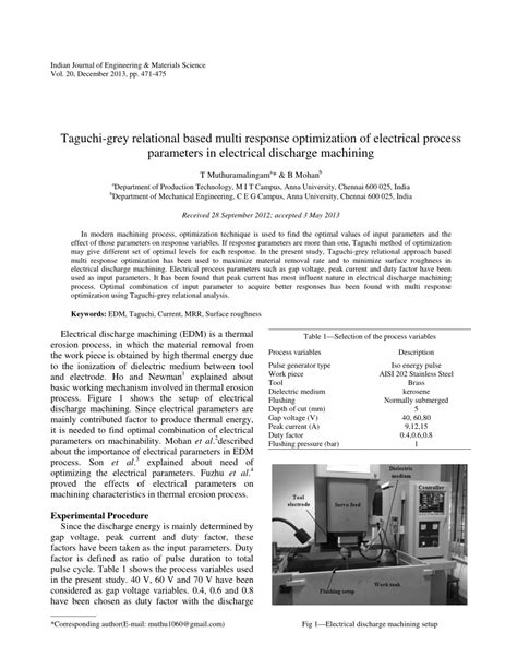 Pdf Taguchi Grey Relational Based Multi Response Optimization Of