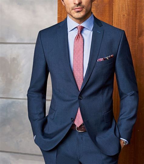 Suits Corbatas Para Traje Azul Ropa Elegante Hombre Traje Azul Hombre