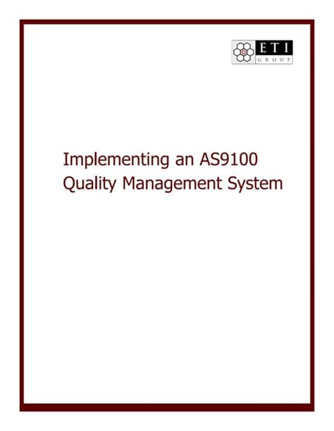 Ebook On How To Implement An As9100 Pdf