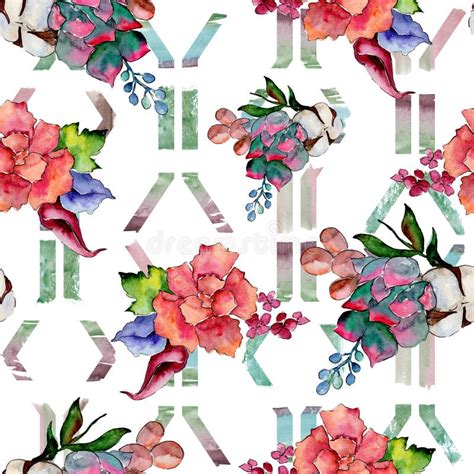 Tropical Bouquet Flower Seamless Background Pattern Fabric Wallpaper