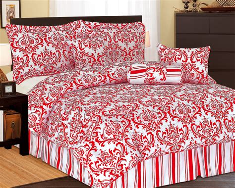 5pcs Twin Xl Extra Long Beverly Comforter Set Red Ebay