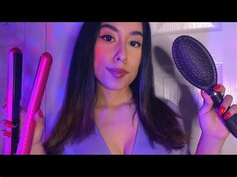 Asmr Playing With My Sister S Hair Straight To Wavy Relaxing Hair