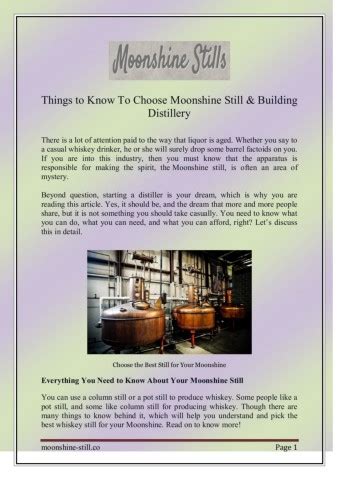 Things To Know To Choose Moonshine Still Building Distillery