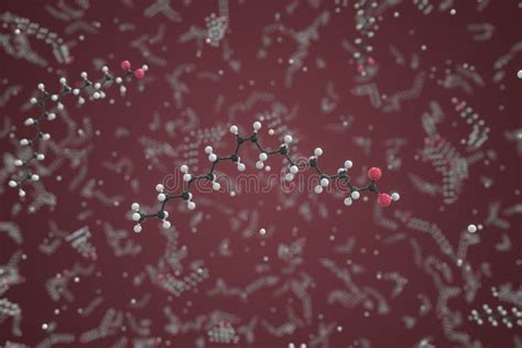 Molécula De ácido Oleico Hecha Con Bolas Modelo Científico Molecular