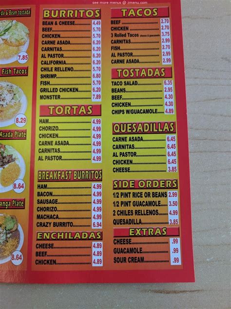 Menu At Alibertos Fresh Mexican Food Restaurant Fontana