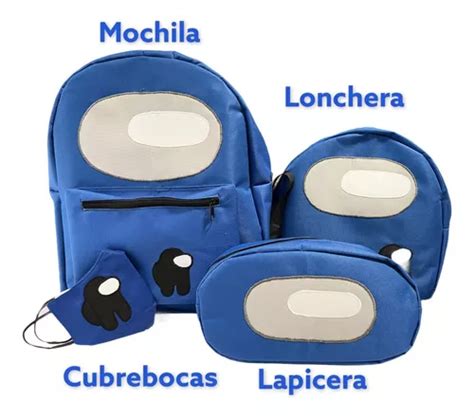 Among Us Set Mochila Lonchera Lapicera Cubrebocas Escolar Env O Gratis