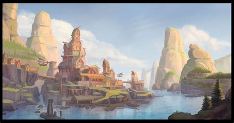 Artstation Island Village Sasha Nepogoda Environmental Art Game Art