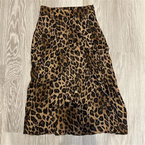 Zara Leopard Print Midi Skirt Size S Brand New Depop