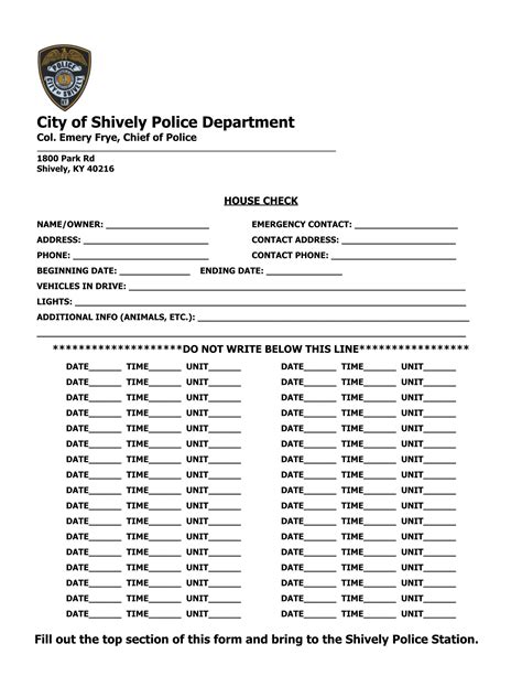 Printable Police Report Form