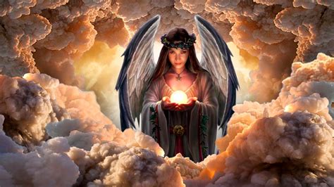 Heavenly Guardian Hd Angel Wings Wallpaper By Anne Stokes