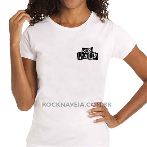 Camiseta Feminina Baby Look Sex Pistols Símbolo ESTAMPARIA ROCK NA VEIA