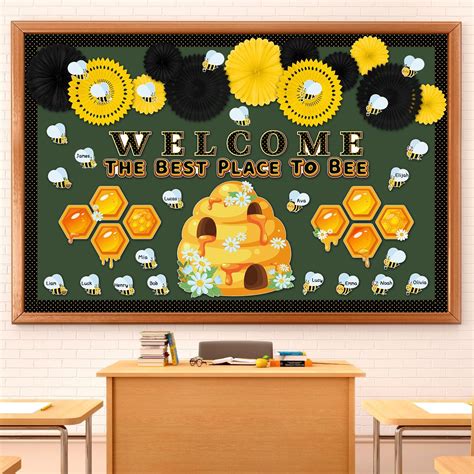 Amazon Pasimy Bee Bulletin Board Set Decorations Summer Bee